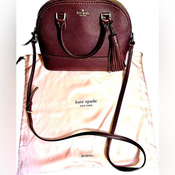 Kate Spade ♠️ Purse Crossbody-Dark Burgundy Color-Excellent Preowned Good Cond - Picture 4 of 14